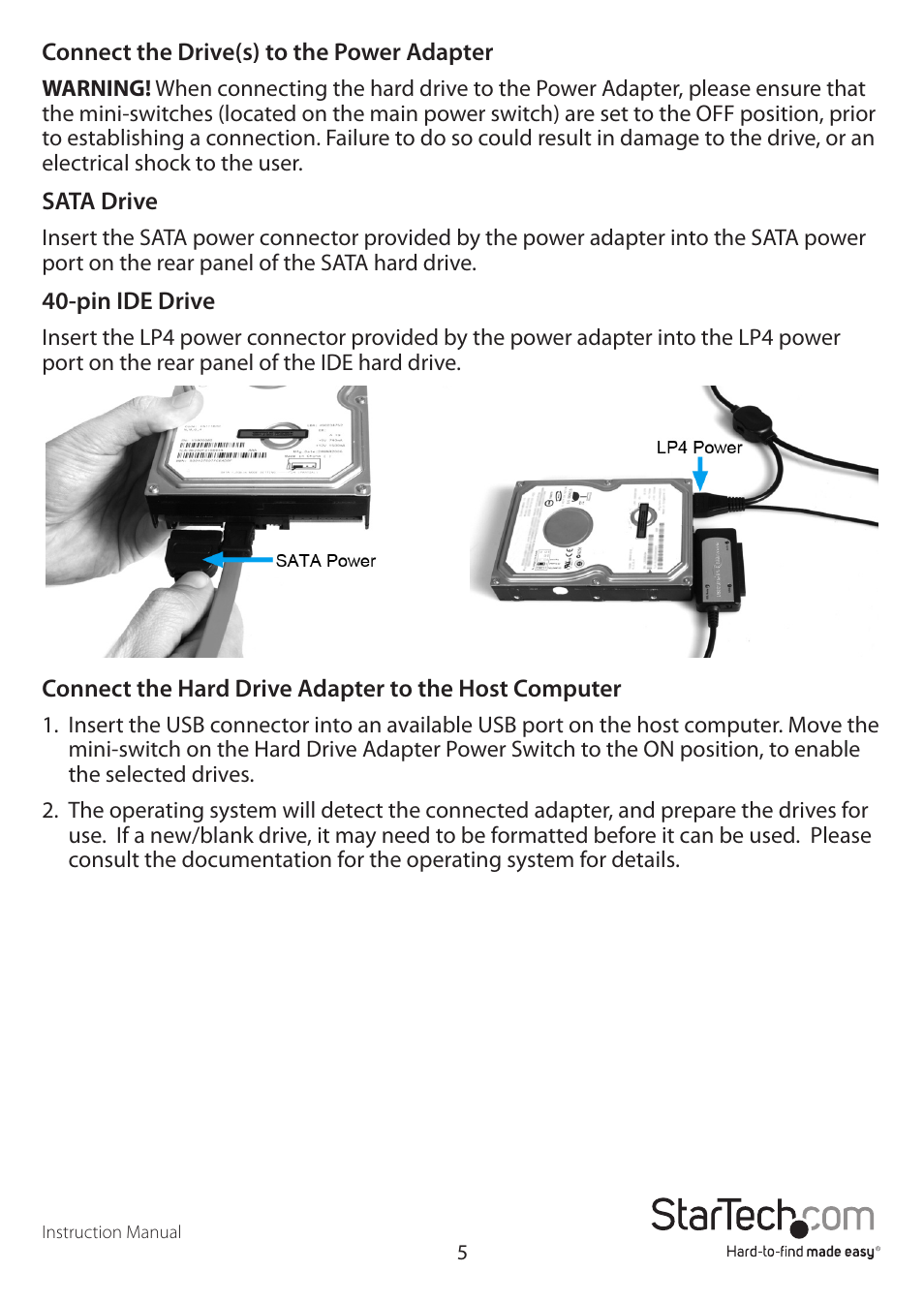 StarTech.com USB3SSATAIDE User Manual | Page 8 / 12