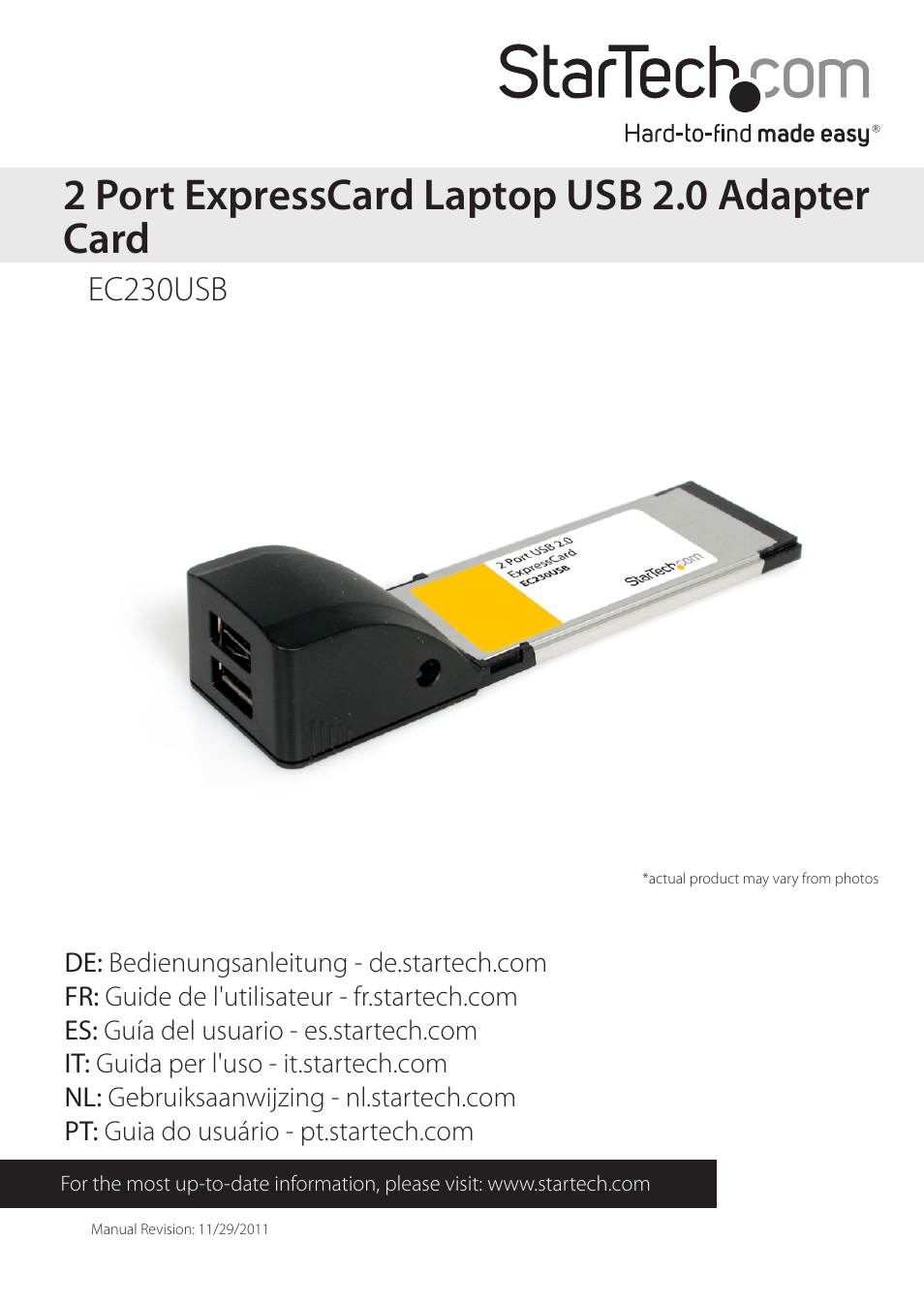 StarTech.com EC230USB User Manual | 7 pages