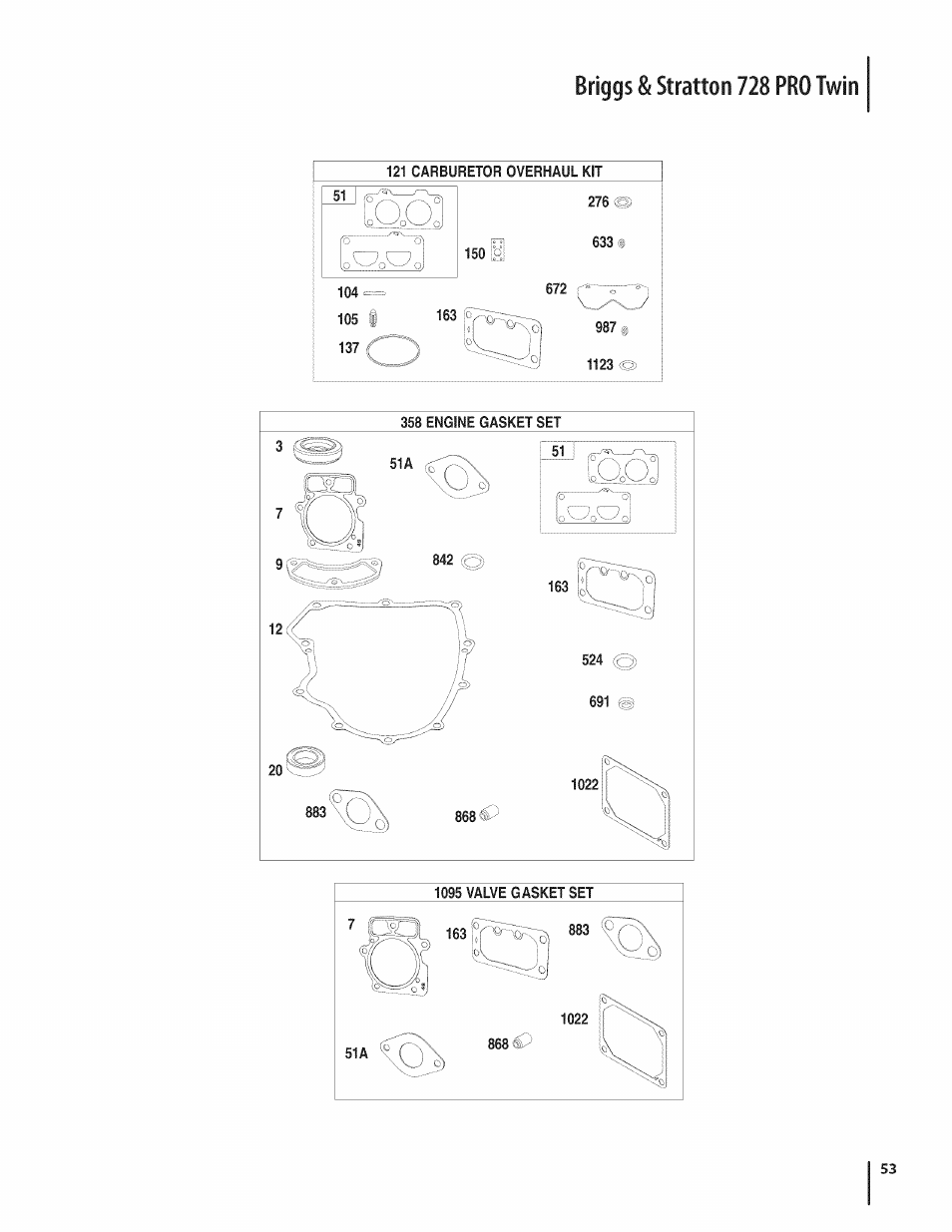 Briggs & stratton 728 pro twin | Craftsman PGT9000 User Manual | Page 53 / 100