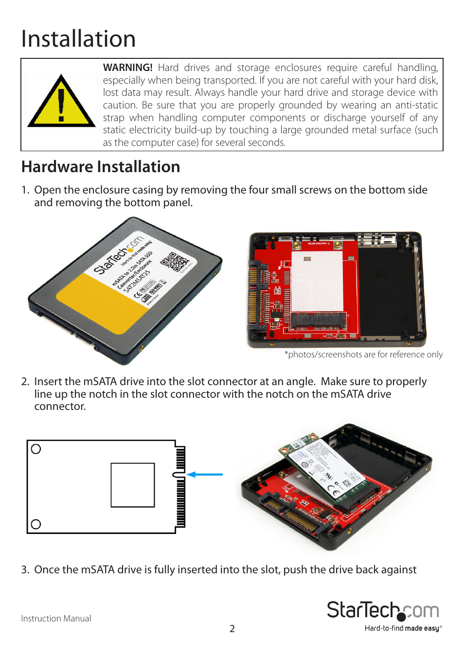 Installation, Hardware installation | StarTech.com SAT2MSAT25 User Manual | Page 5 / 11