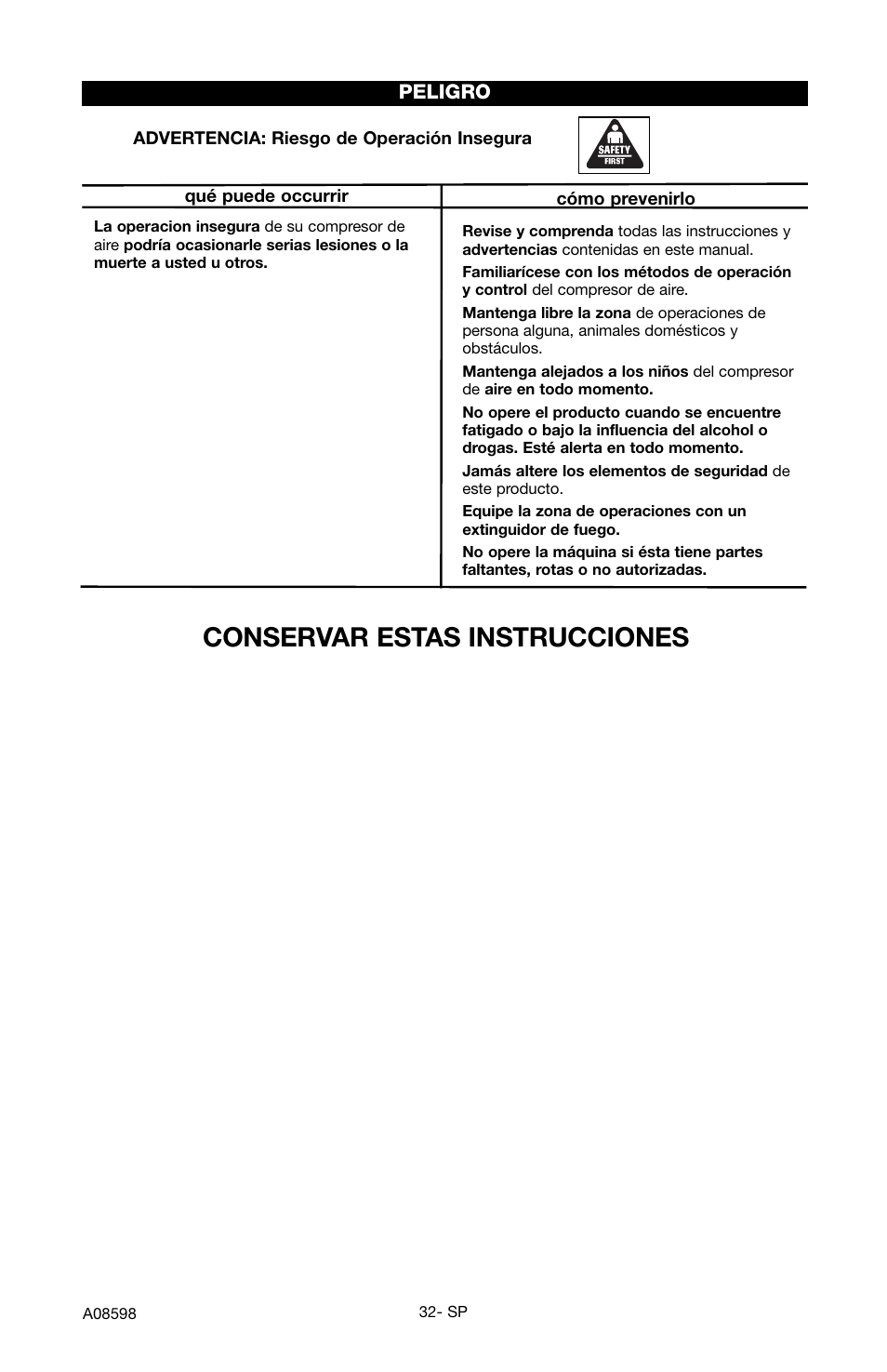 Conservar estas instrucciones | Craftsman 919.167242 User Manual | Page 28 / 44