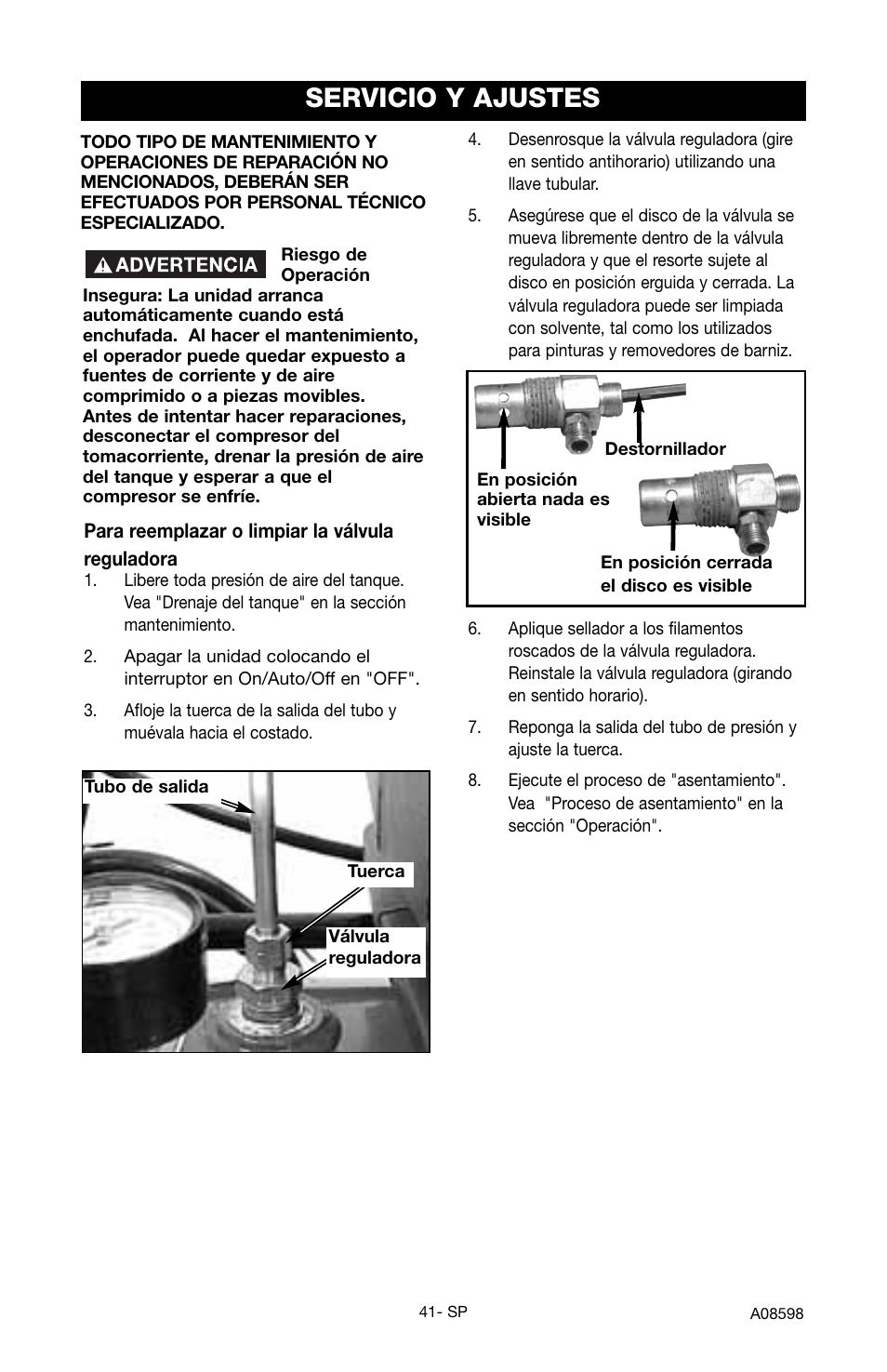 Servicio y ajustes | Craftsman 919.167242 User Manual | Page 37 / 44