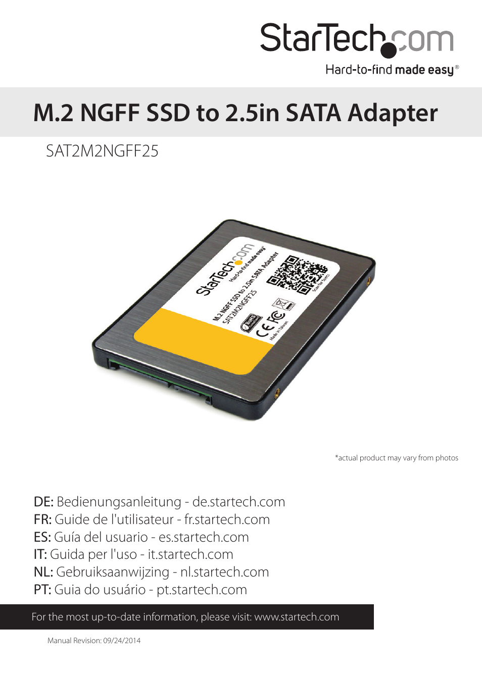 StarTech.com SAT2M2NGFF25 User Manual | 15 pages