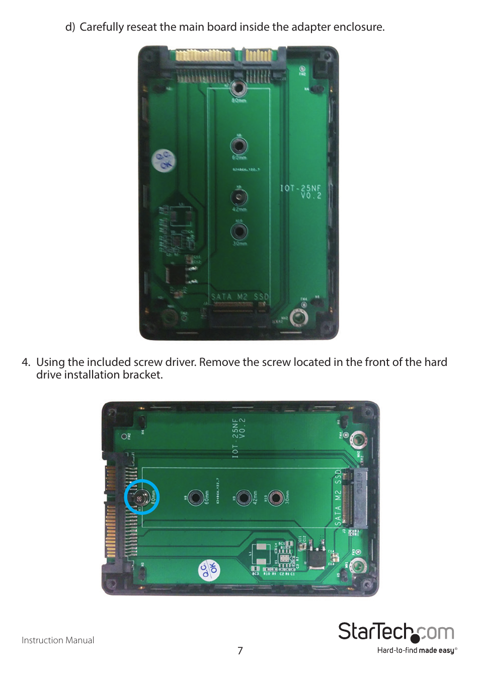 StarTech.com SAT2M2NGFF25 User Manual | Page 10 / 15