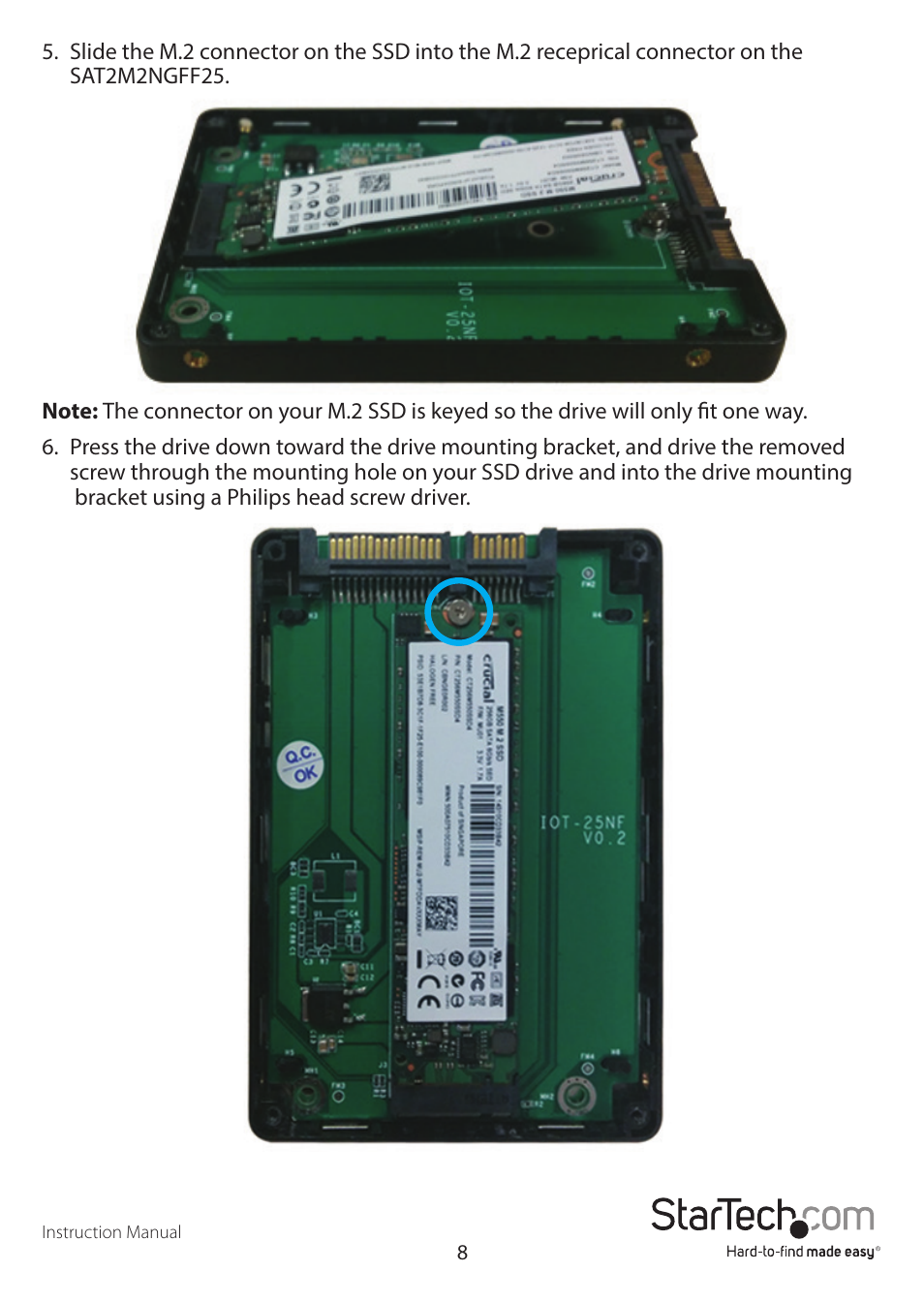 StarTech.com SAT2M2NGFF25 User Manual | Page 11 / 15