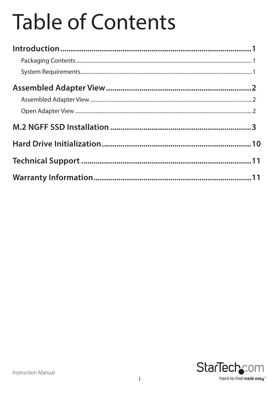 StarTech.com SAT2M2NGFF25 User Manual | Page 3 / 15