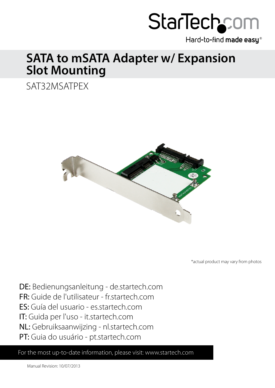 StarTech.com SAT32MSATPEX User Manual | 13 pages