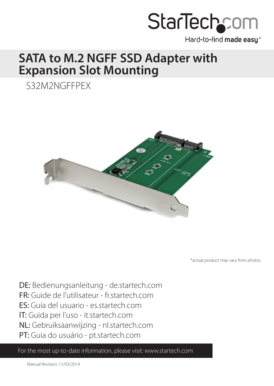 StarTech.com S32M2NGFFPEX User Manual | 16 pages