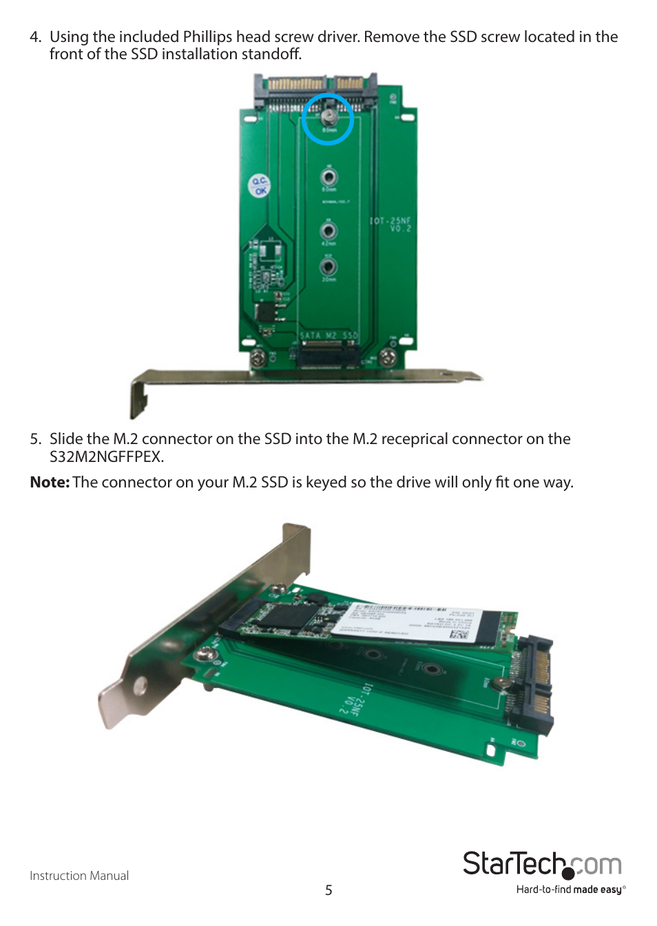 StarTech.com S32M2NGFFPEX User Manual | Page 8 / 16