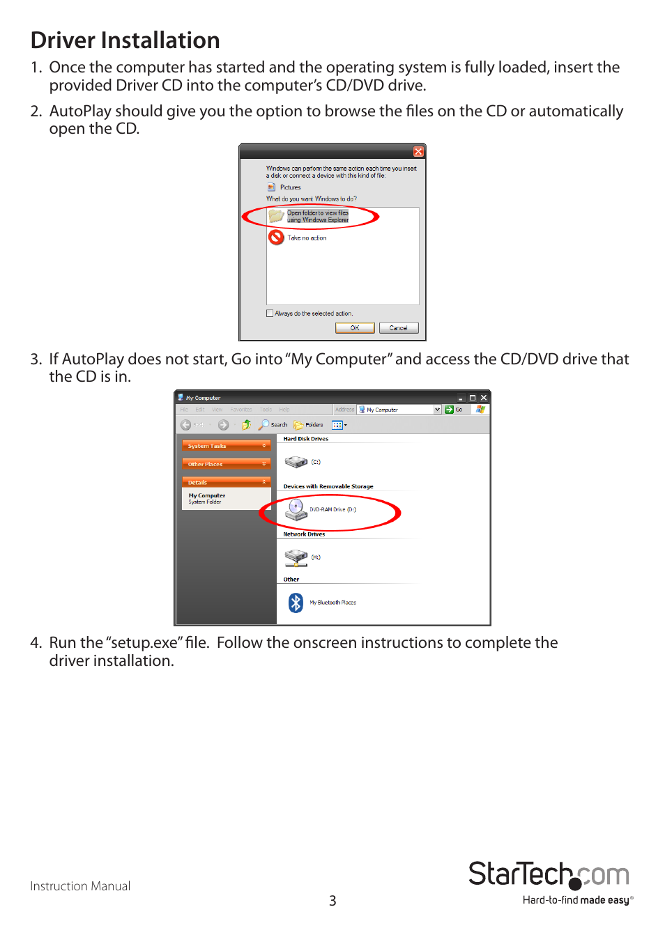 Driver installation | StarTech.com PEXUSB3S4V User Manual | Page 6 / 10