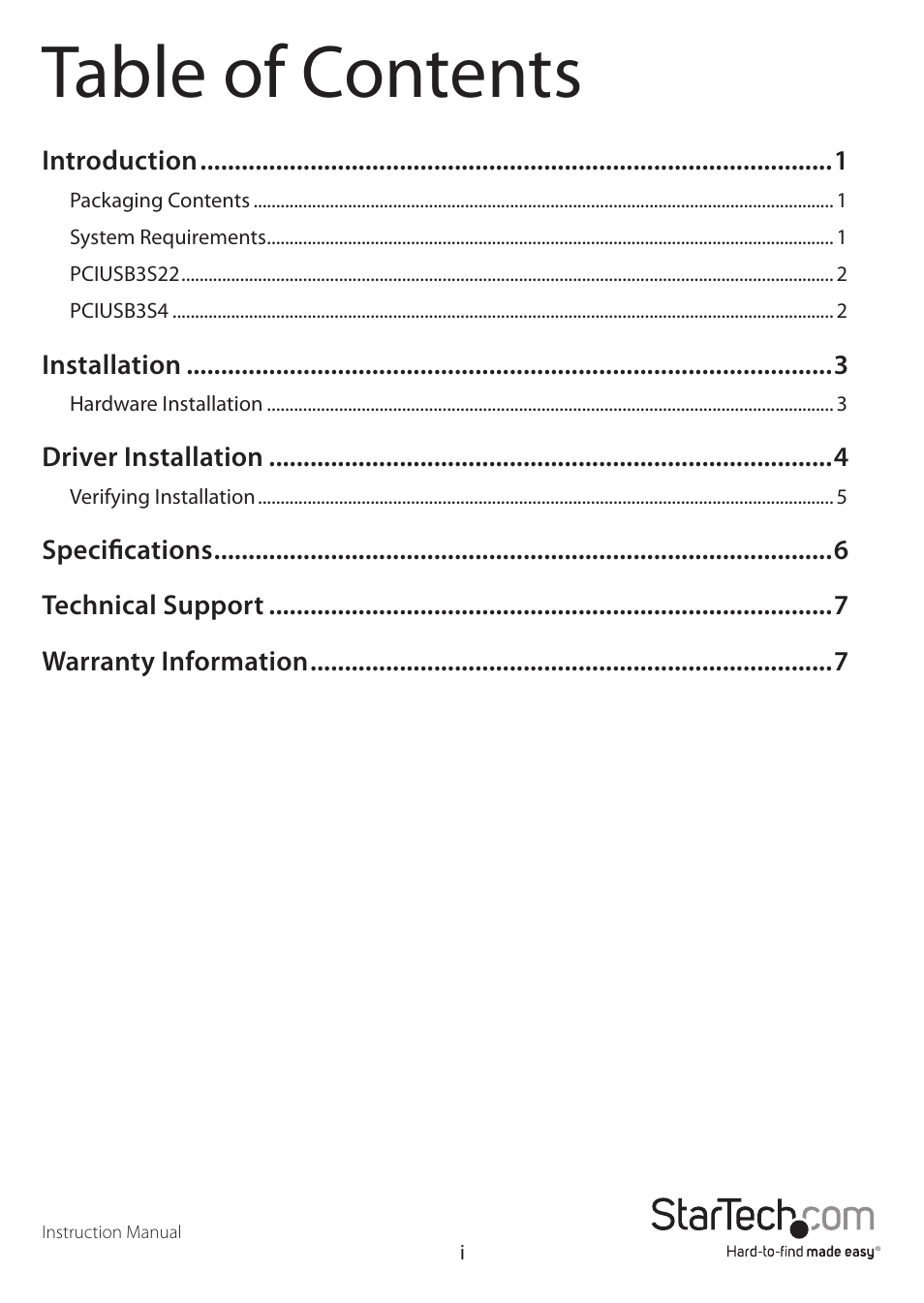 StarTech.com PCIUSB3S4 User Manual | Page 3 / 11