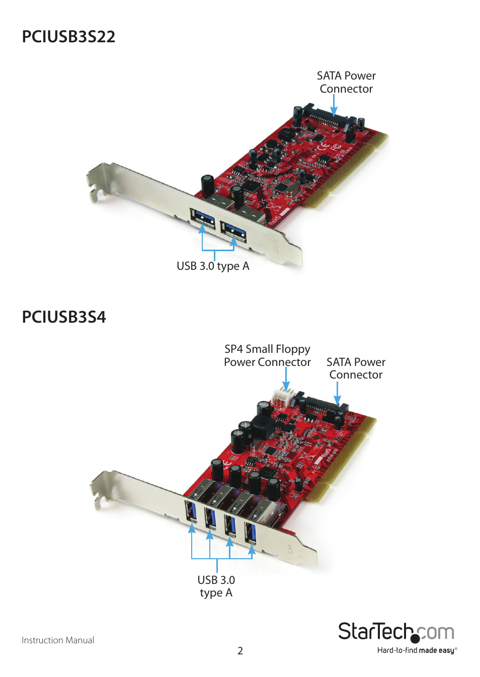 StarTech.com PCIUSB3S4 User Manual | Page 5 / 11