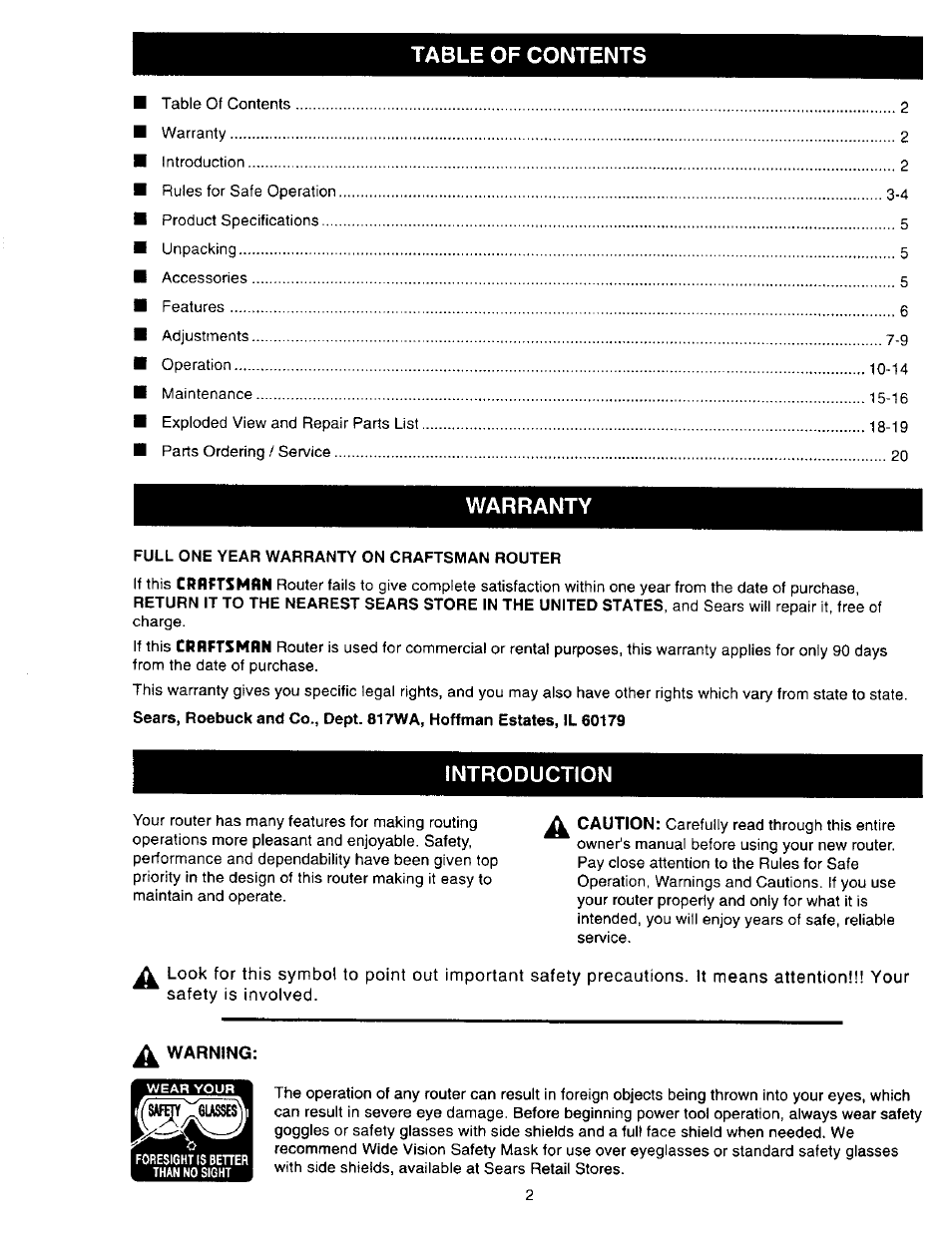 Craftsman 315.275000 User Manual | Page 2 / 20