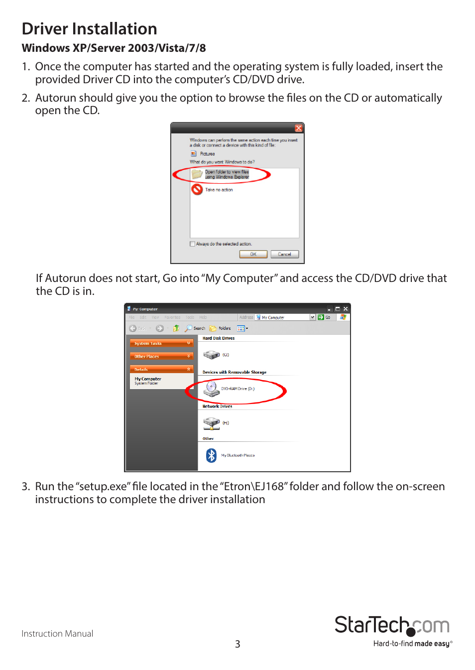 Driver installation | StarTech.com PEXUSB3S23 User Manual | Page 6 / 10