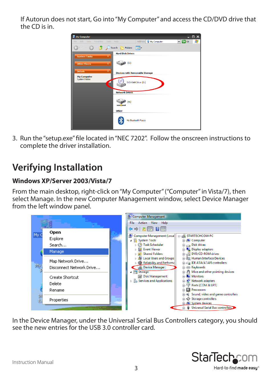 Verifying installation | StarTech.com ECUSB3S22 User Manual | Page 6 / 9