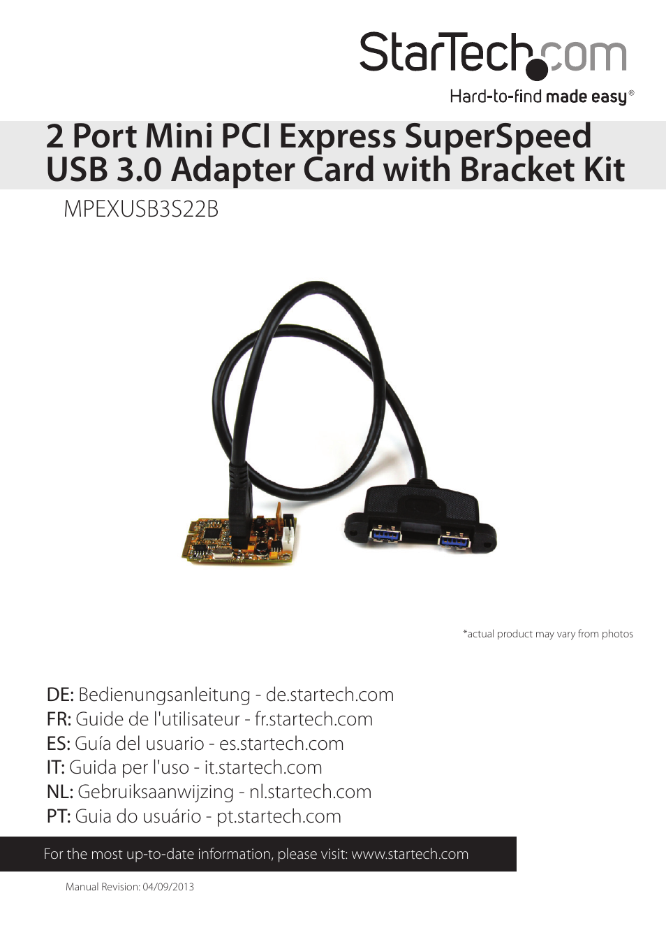 StarTech.com MPEXUSB3S22B User Manual | 10 pages