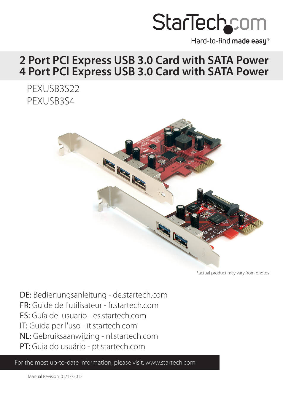 StarTech.com PEXUSB3S4 User Manual | 11 pages