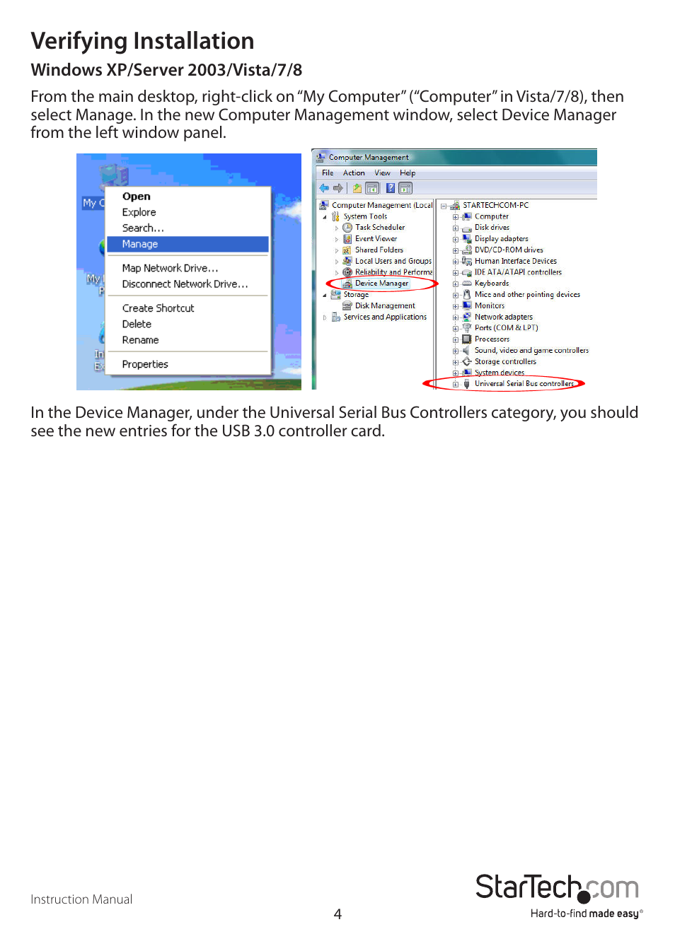 Verifying installation | StarTech.com PEXUSB3S400 User Manual | Page 7 / 10