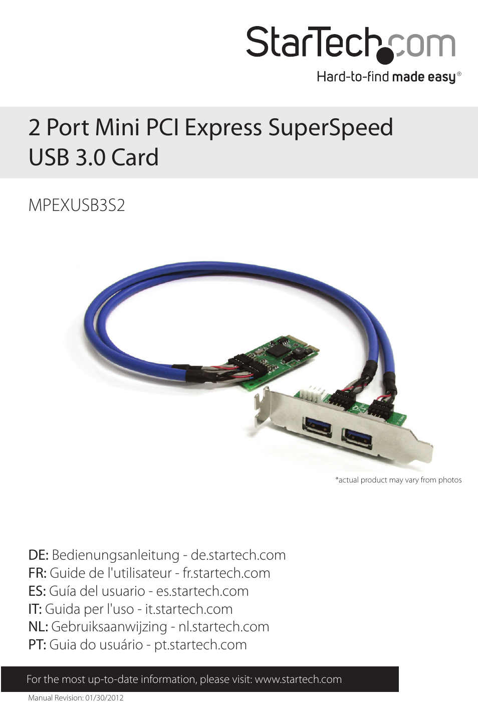 StarTech.com MPEXUSB3S2 User Manual | 9 pages