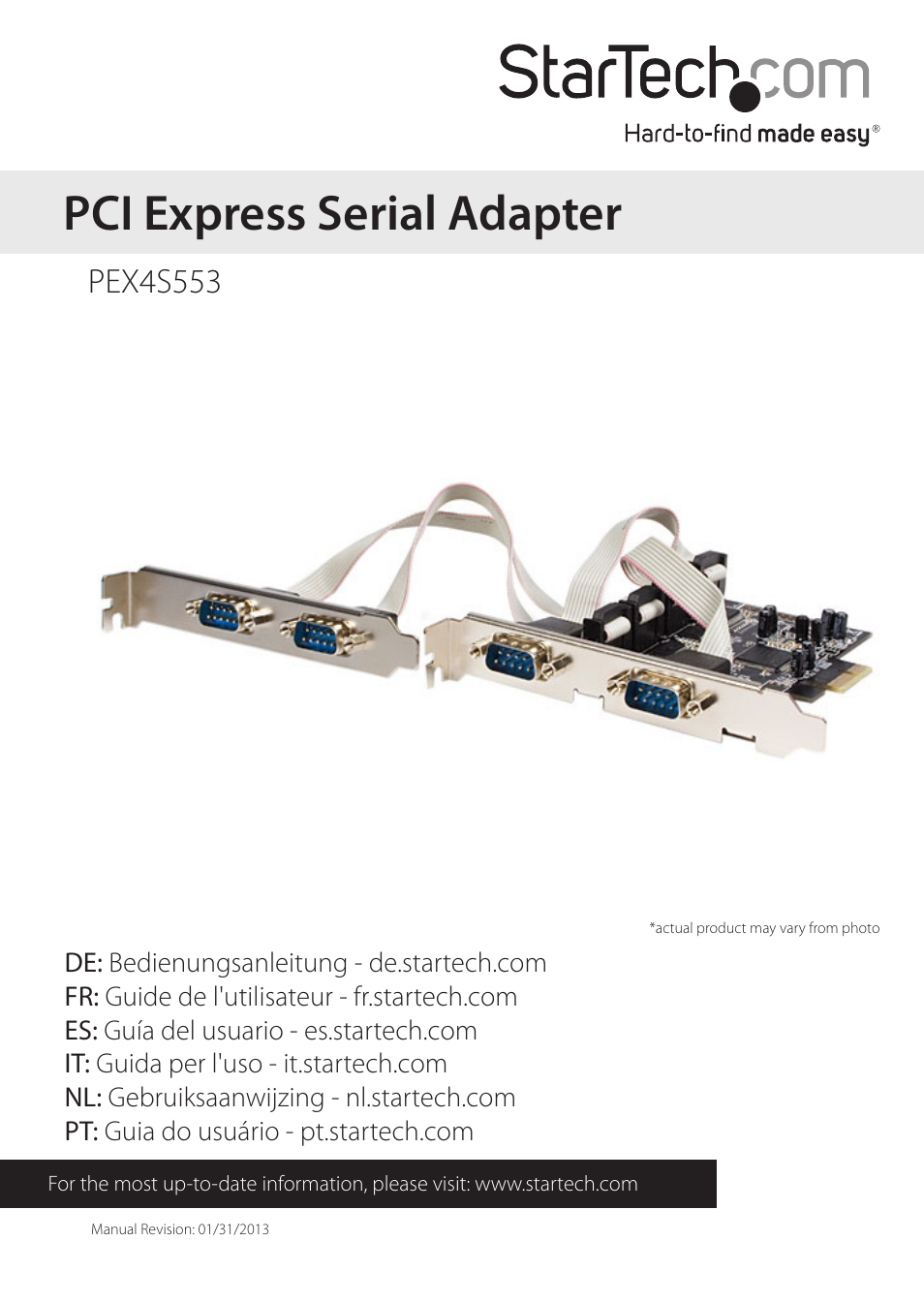 StarTech.com PEX4S553 User Manual | 9 pages