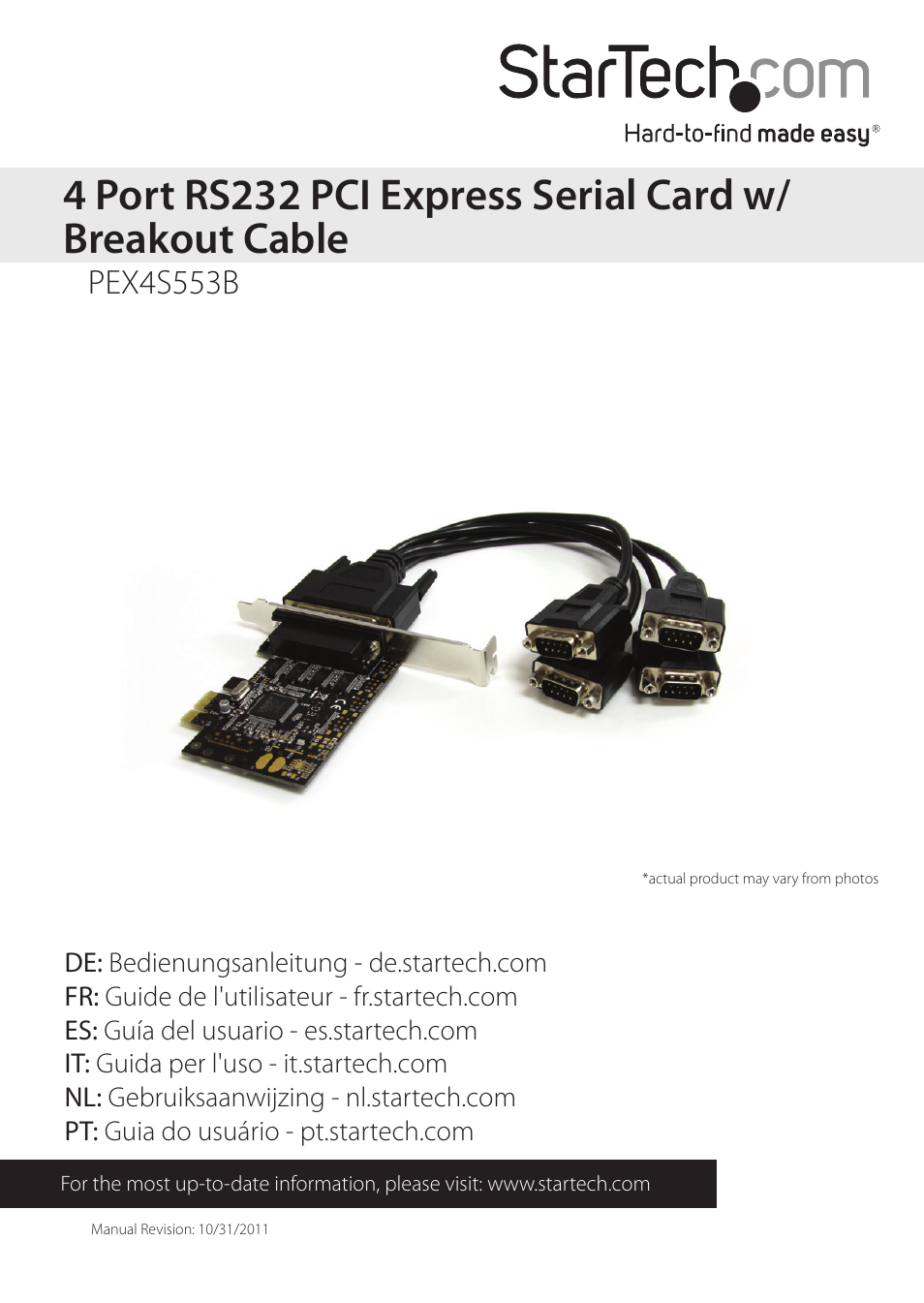 StarTech.com PEX4S553B User Manual | 8 pages