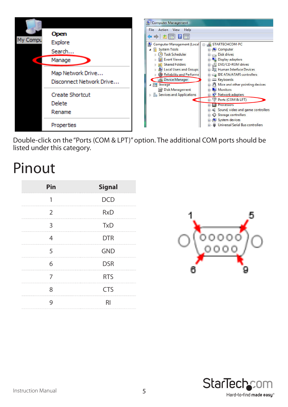 Pinout | StarTech.com ICUSB23216F User Manual | Page 8 / 11