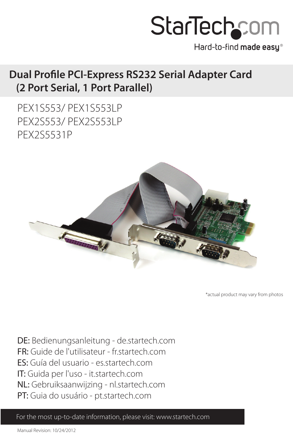 StarTech.com PEX2S5531P User Manual | 11 pages