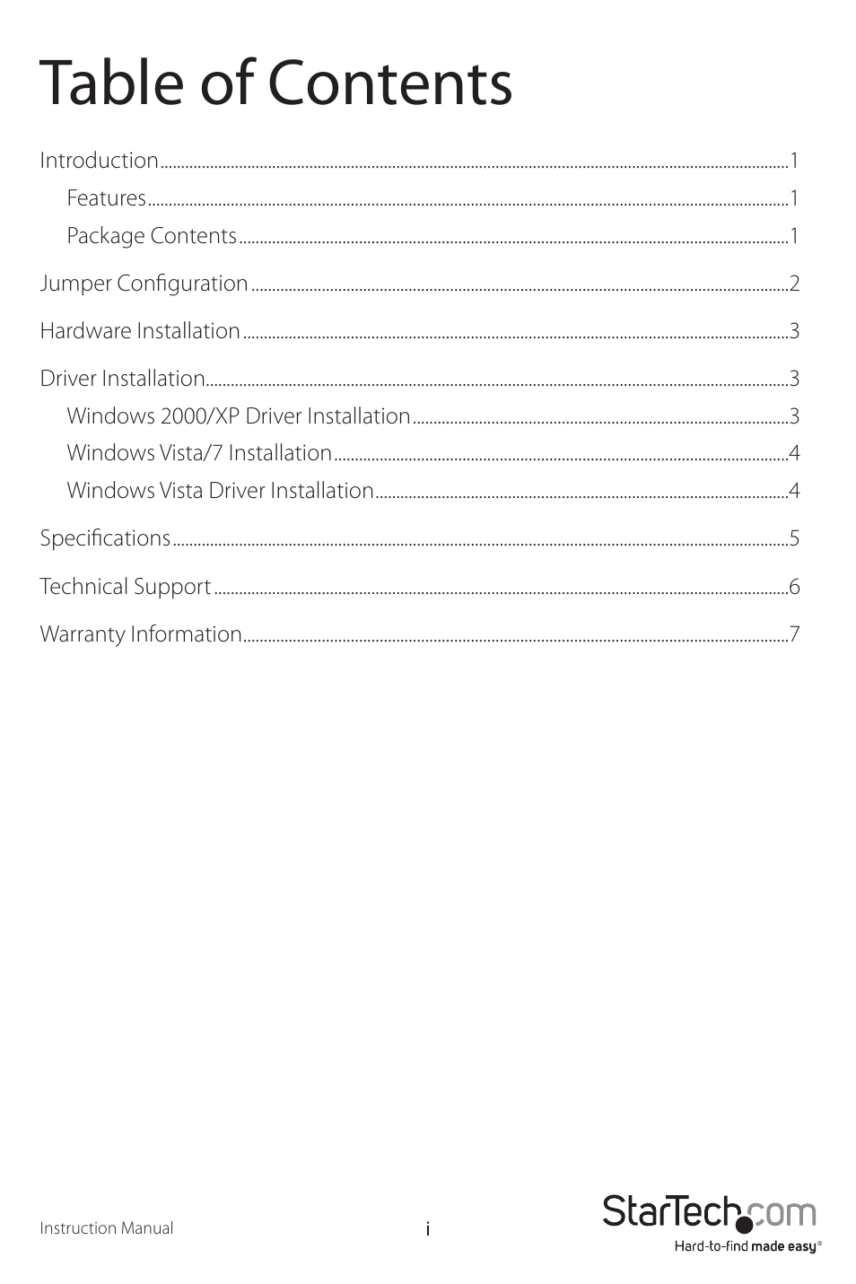 StarTech.com PEX2S952LP User Manual | Page 3 / 10