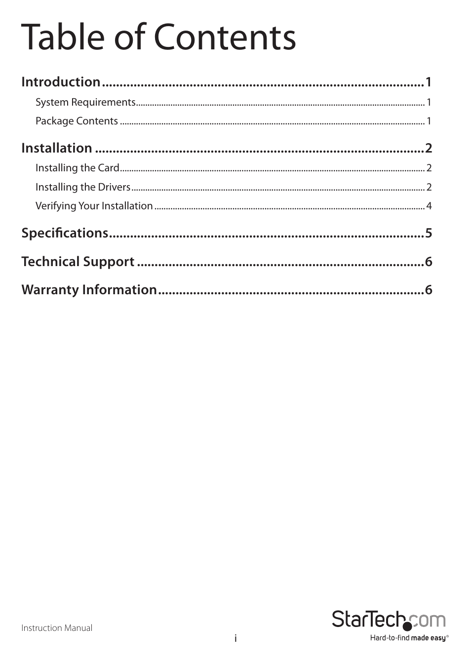 StarTech.com PCI2S550LP User Manual | Page 3 / 10