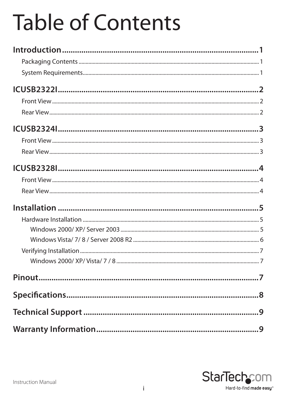 StarTech.com ICUSB2328I User Manual | Page 4 / 15