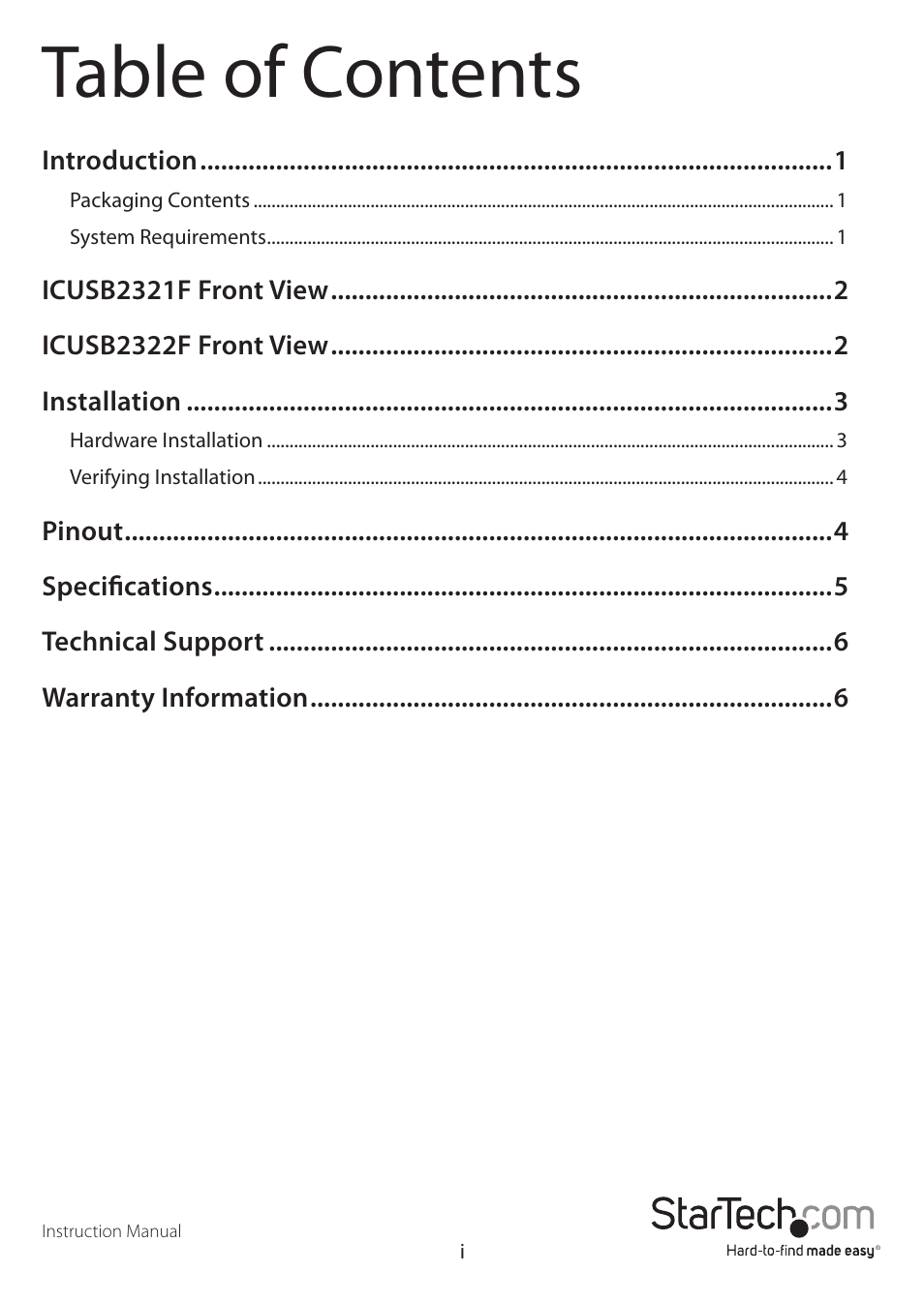 StarTech.com ICUSB2322F User Manual | Page 3 / 10