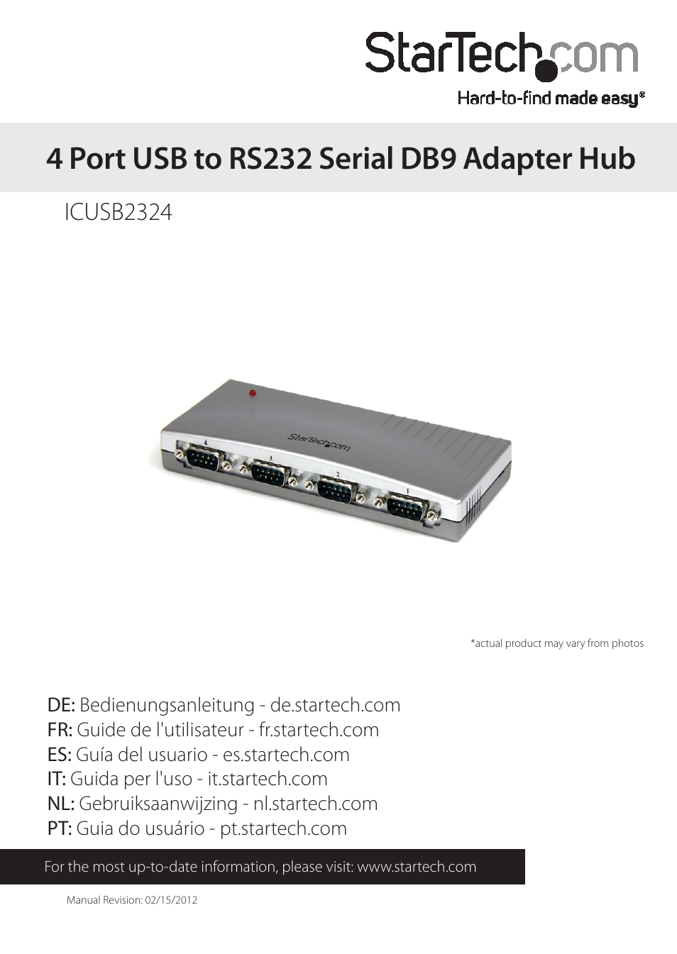 StarTech.com ICUSB2324 User Manual | 8 pages