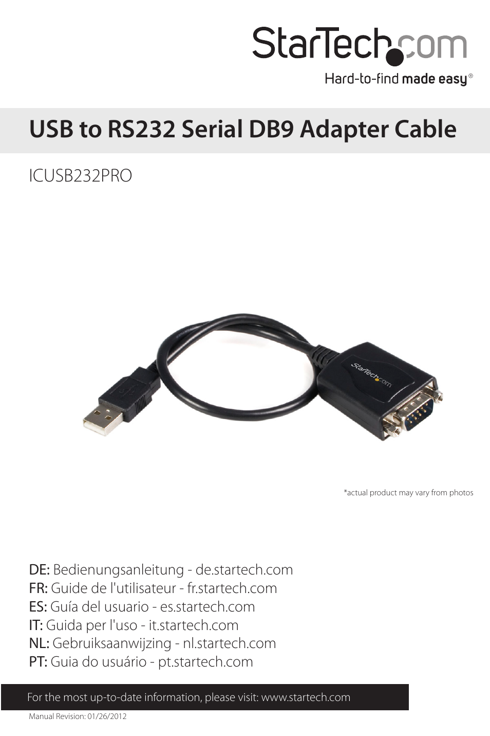 StarTech.com ICUSB232PRO User Manual | 8 pages