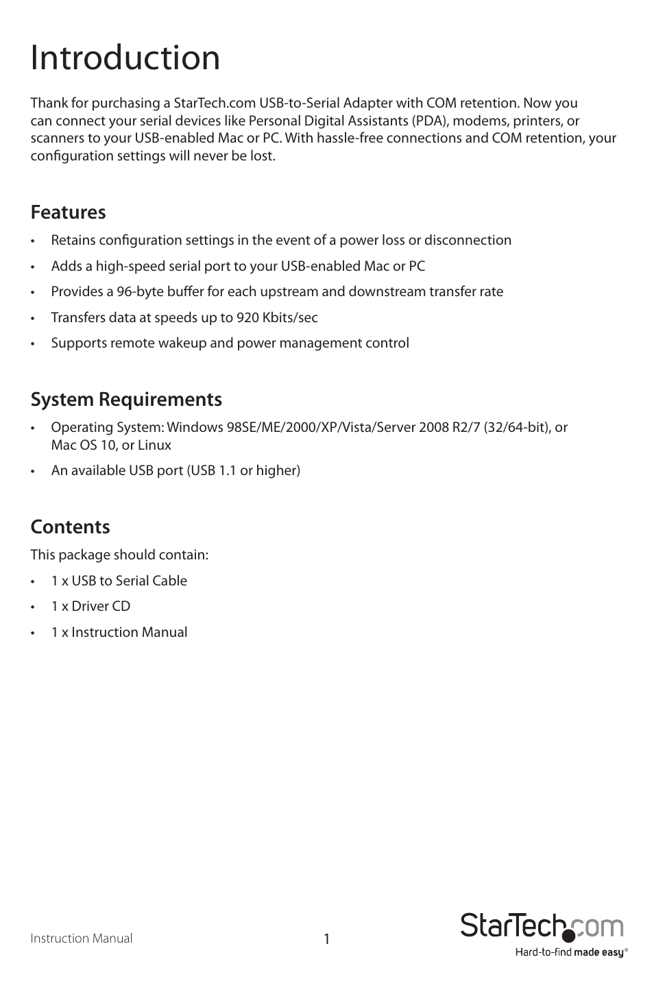 StarTech.com ICUSB232PRO User Manual | Page 4 / 8