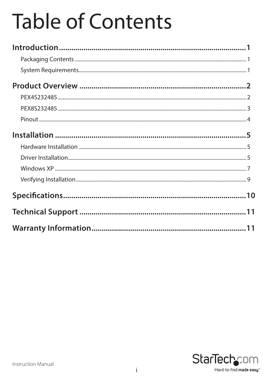 StarTech.com PEX8S232485 User Manual | Page 3 / 15