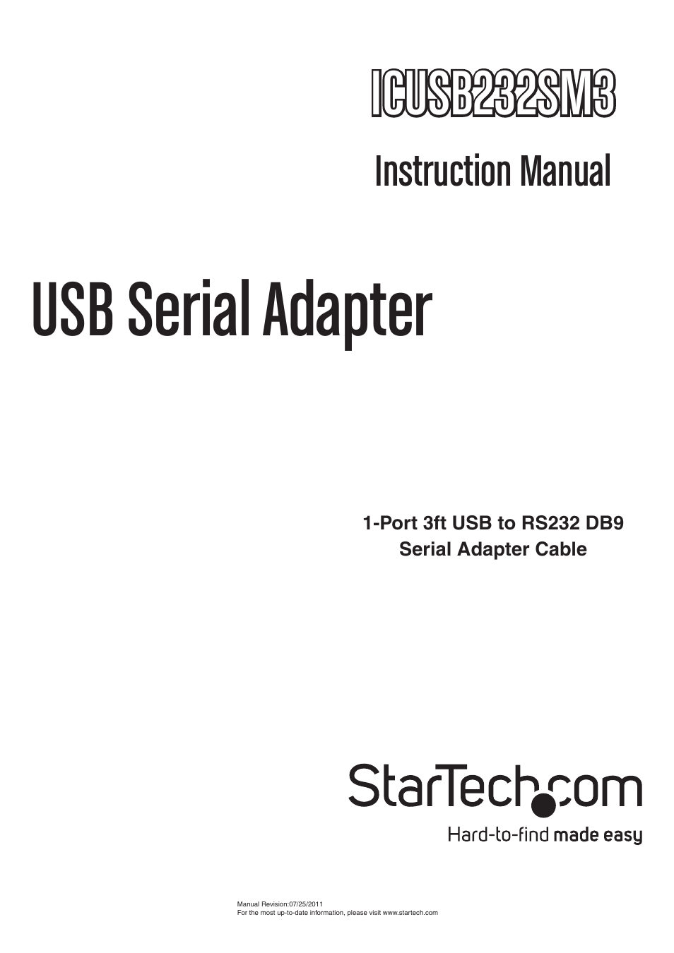 StarTech.com ICUSB232SM3 User Manual | 8 pages
