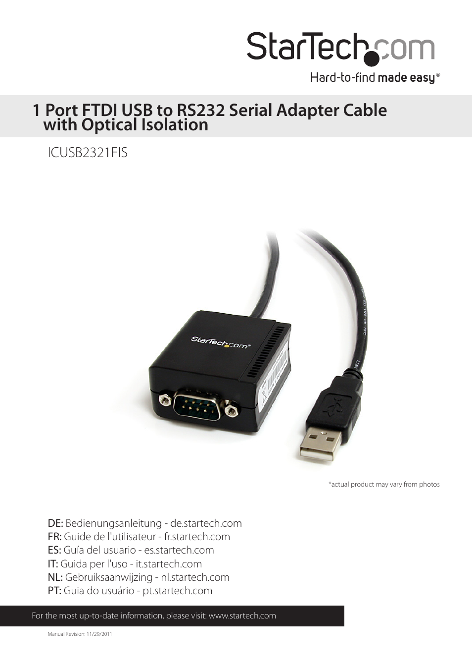 StarTech.com ICUSB2321FIS User Manual | 11 pages