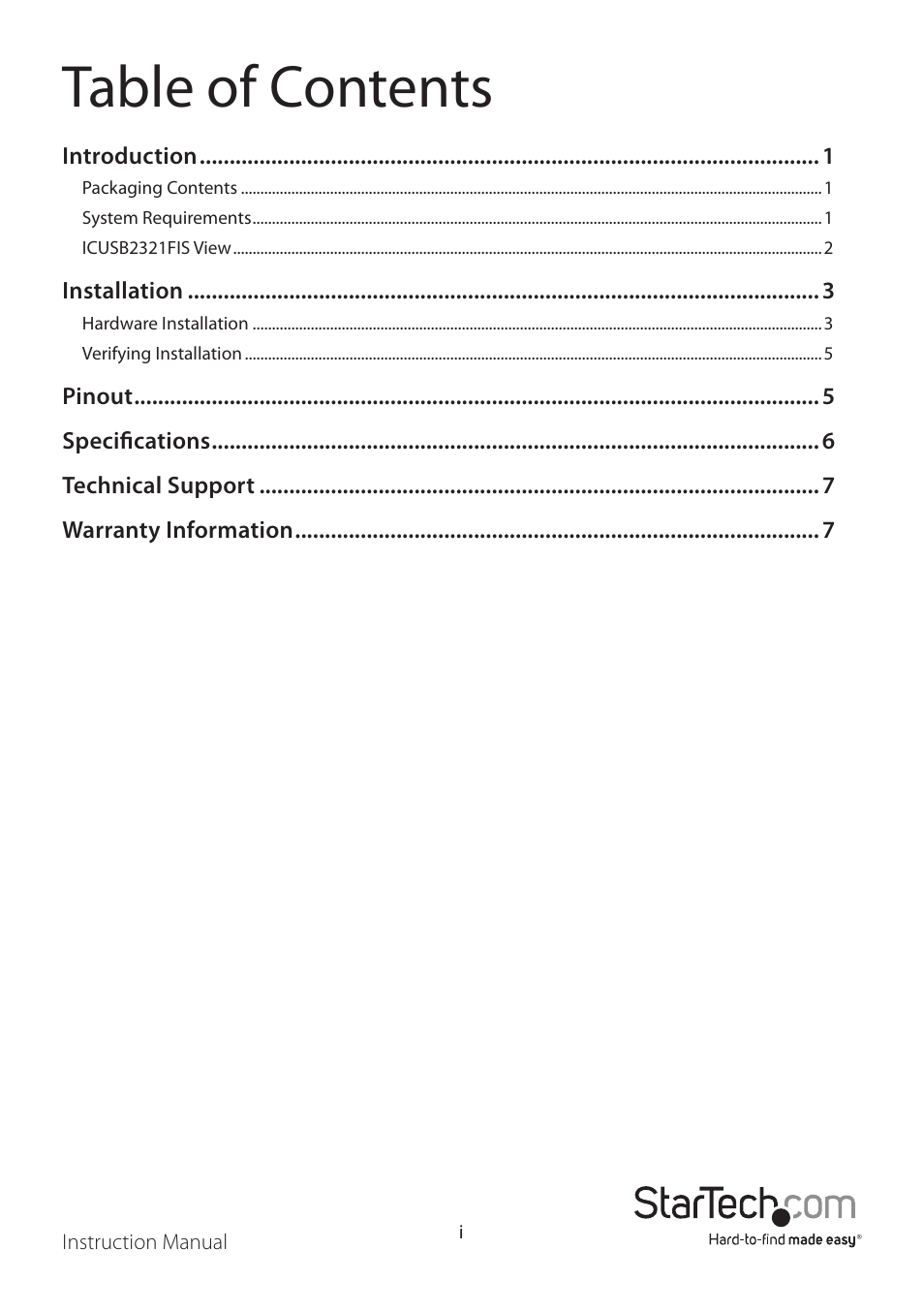 StarTech.com ICUSB2321FIS User Manual | Page 3 / 11