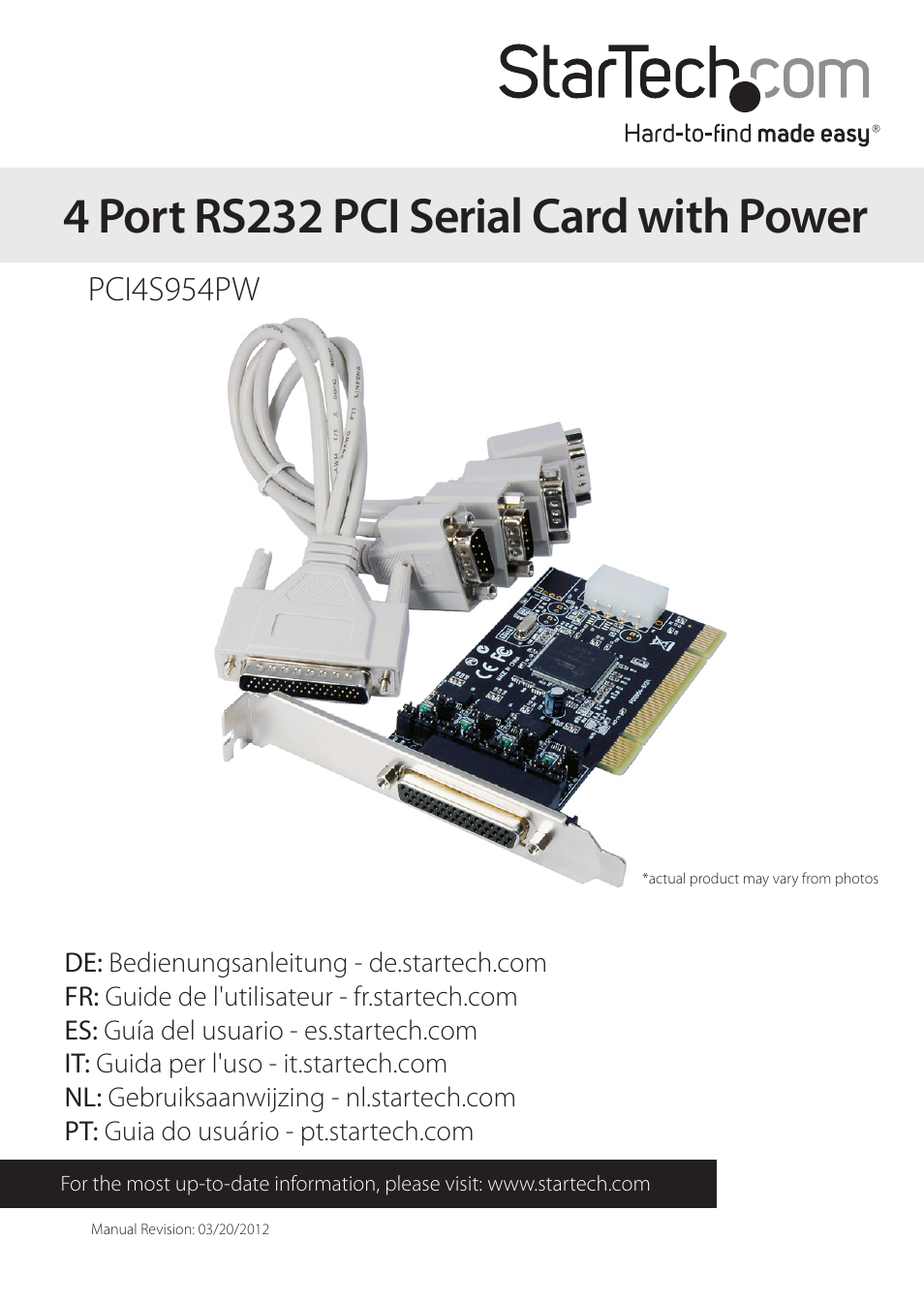 StarTech.com PCI4S954PW User Manual | 12 pages