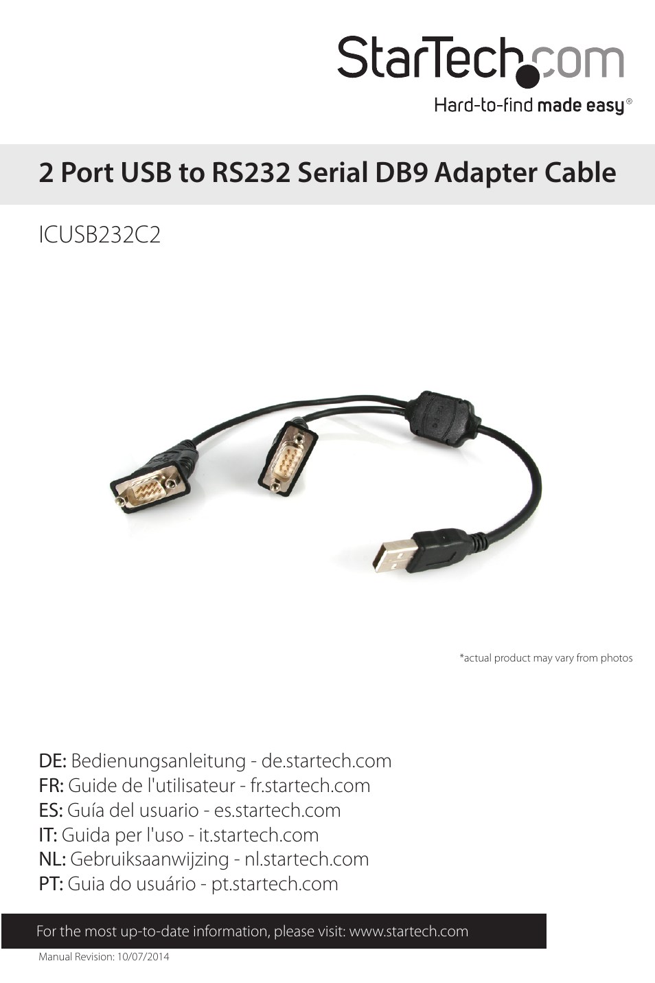 StarTech.com ICUSB232C2 User Manual | 10 pages