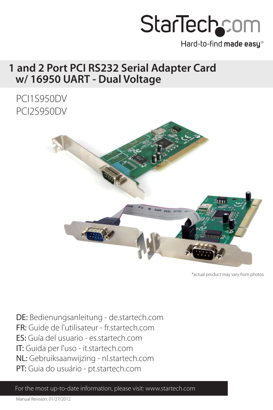 StarTech.com PCI2S950DV User Manual | 10 pages