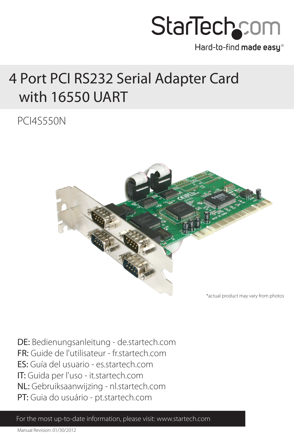 StarTech.com PCI4S550N User Manual | 8 pages