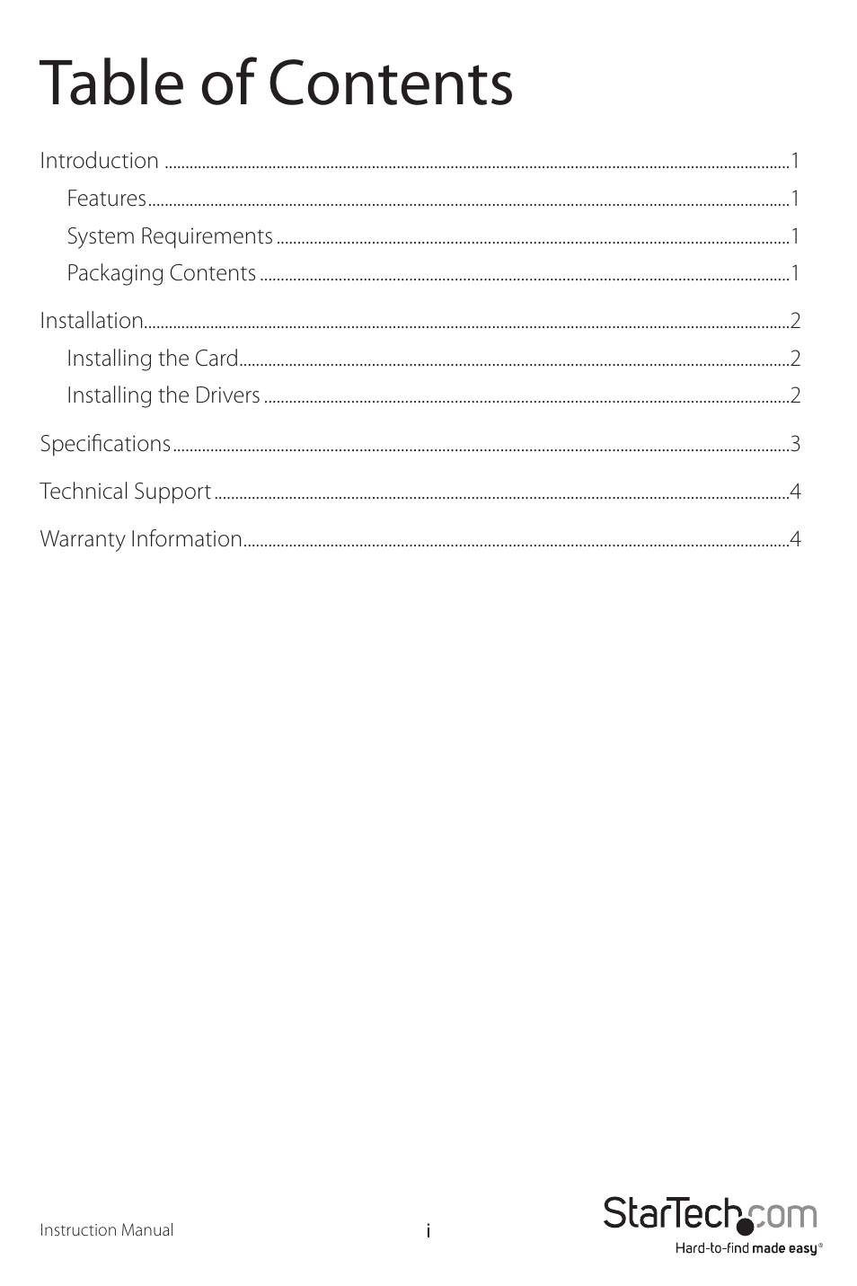 StarTech.com PCI4S550N User Manual | Page 3 / 8