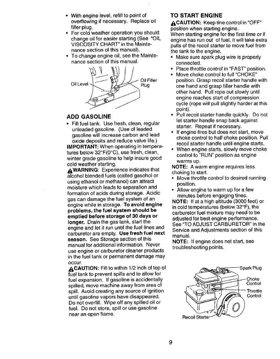 Add gasoline | Craftsman 917.292394 User Manual | Page 9 / 31