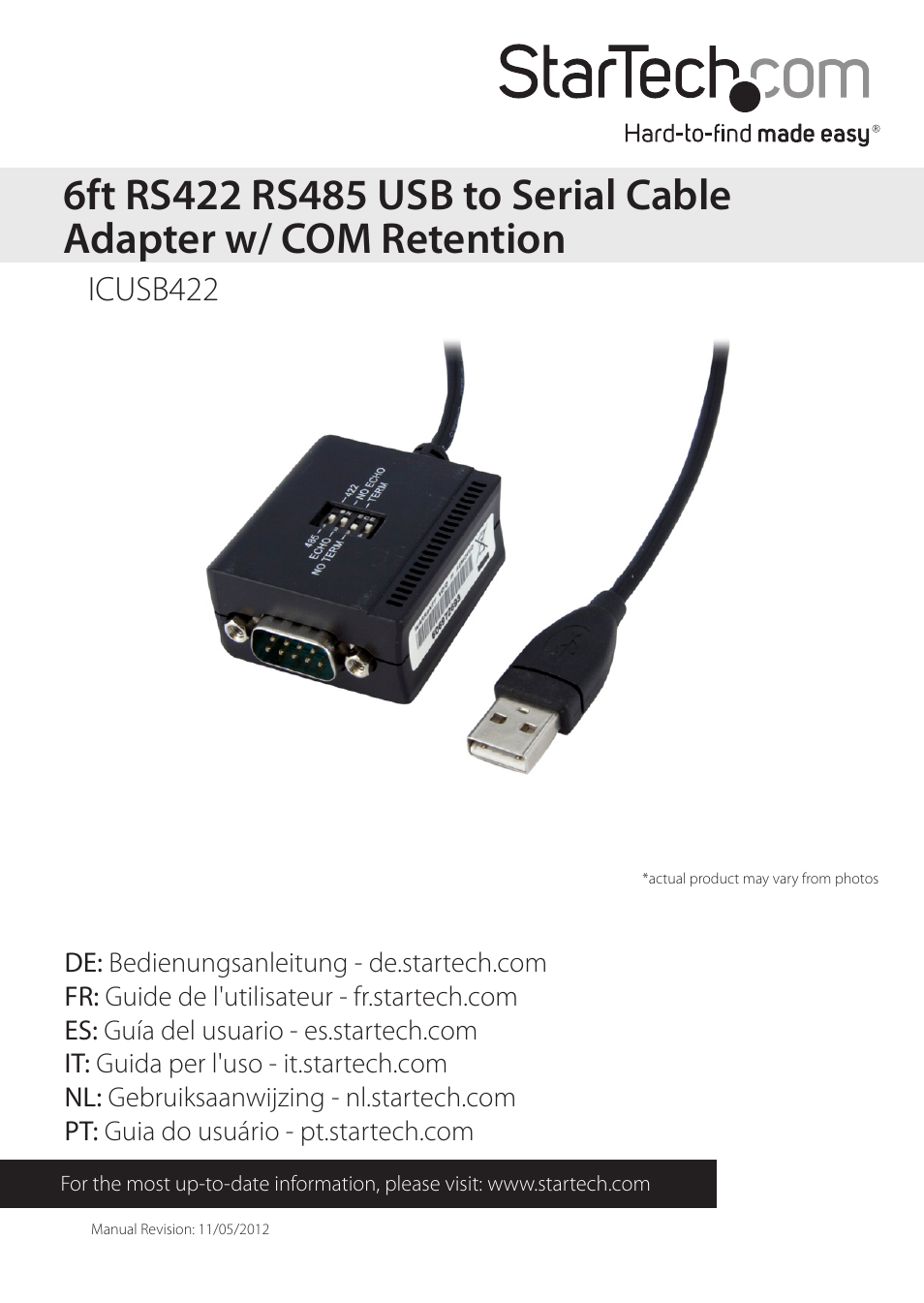 StarTech.com ICUSB422 User Manual | 9 pages