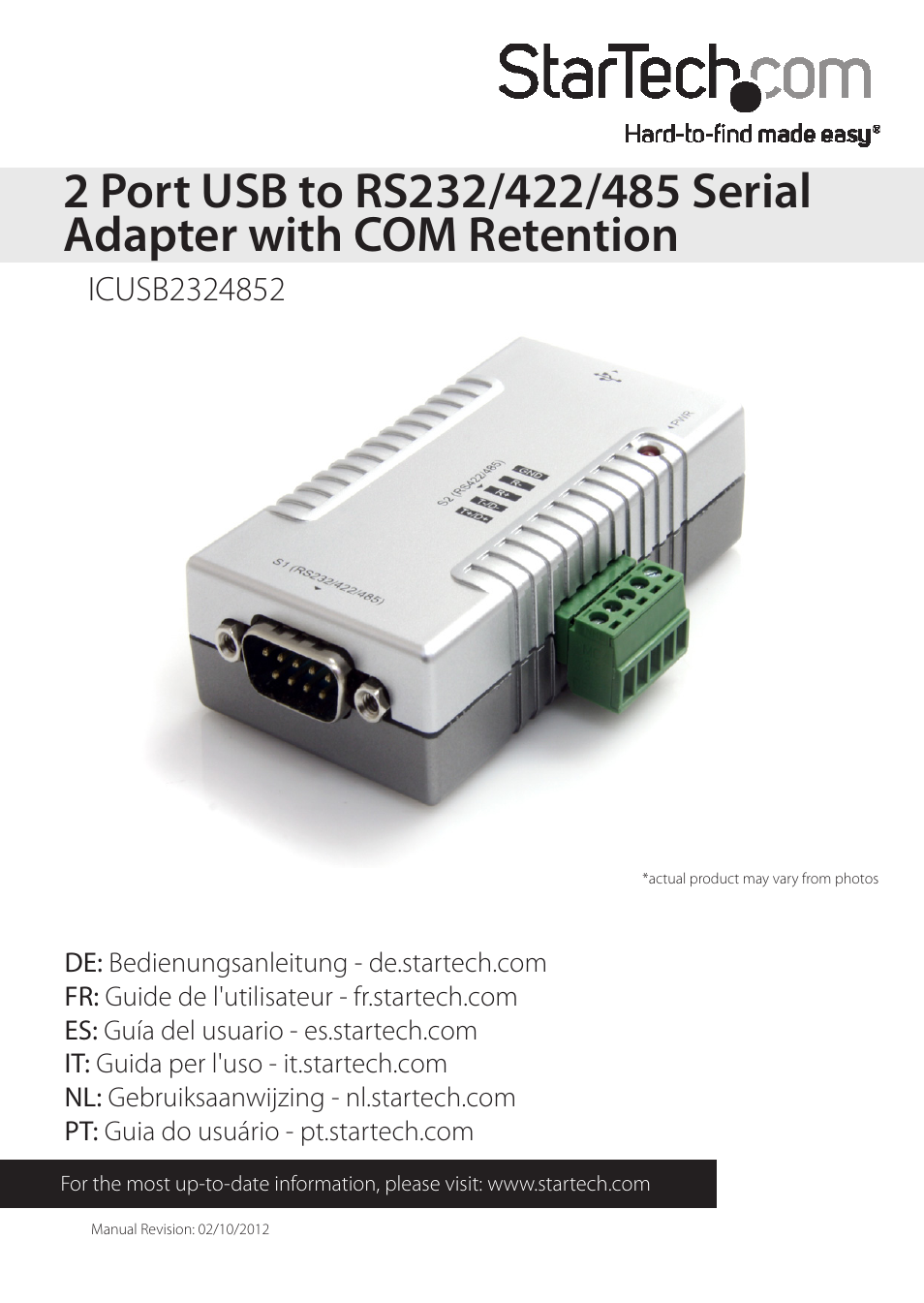 StarTech.com ICUSB2324852 User Manual | 10 pages