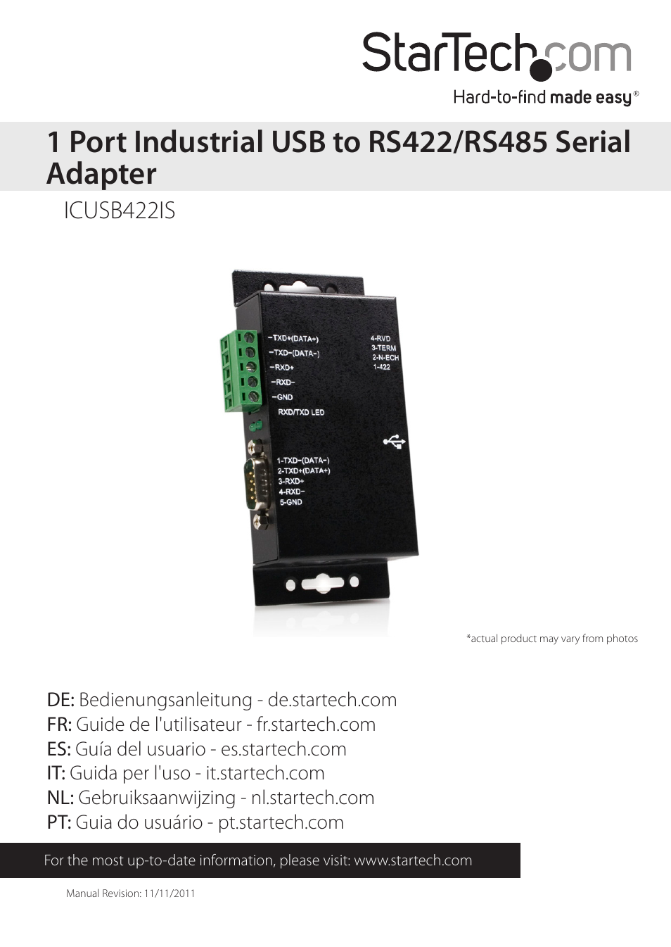 StarTech.com ICUSB422IS User Manual | 12 pages