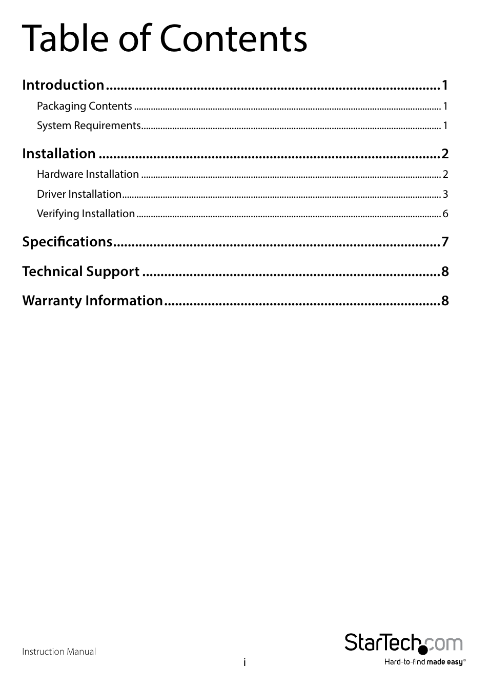 StarTech.com PEX8S1052 User Manual | Page 3 / 12