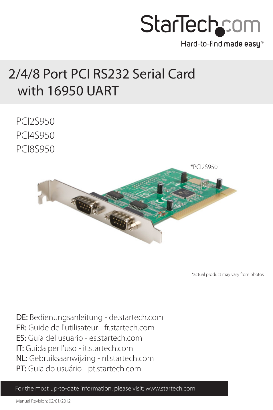 StarTech.com PCI8S950 User Manual | 10 pages