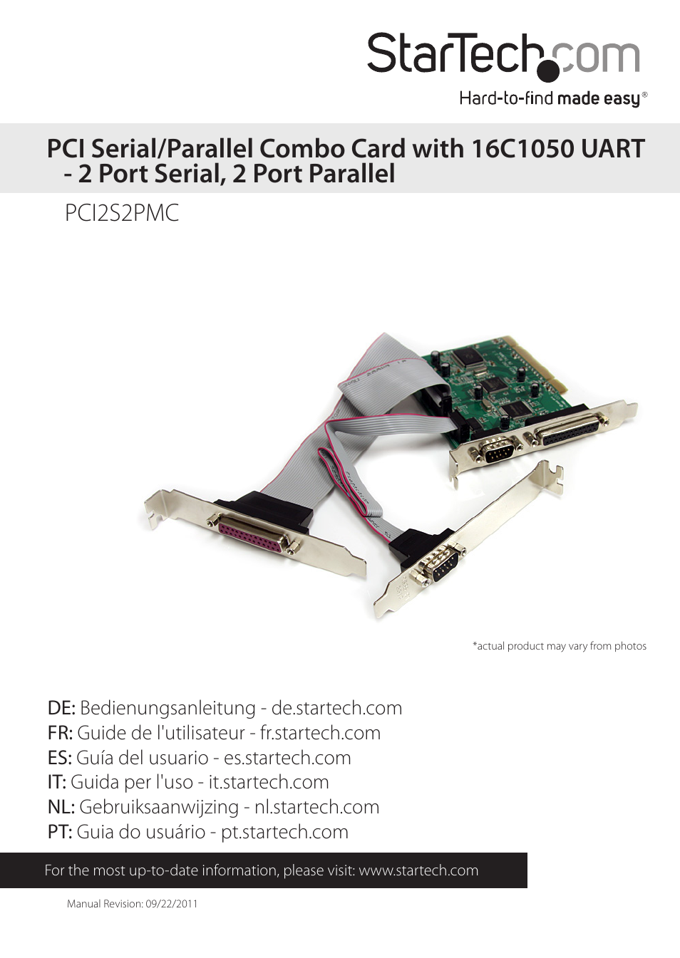 StarTech.com PCI2S2PMC User Manual | 10 pages